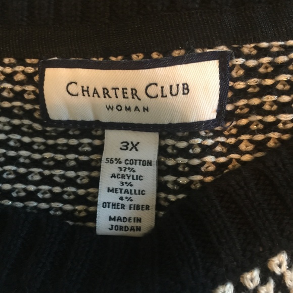 Charter Club Sweater Tunic Deep Black Combo - Picture 5 of 5